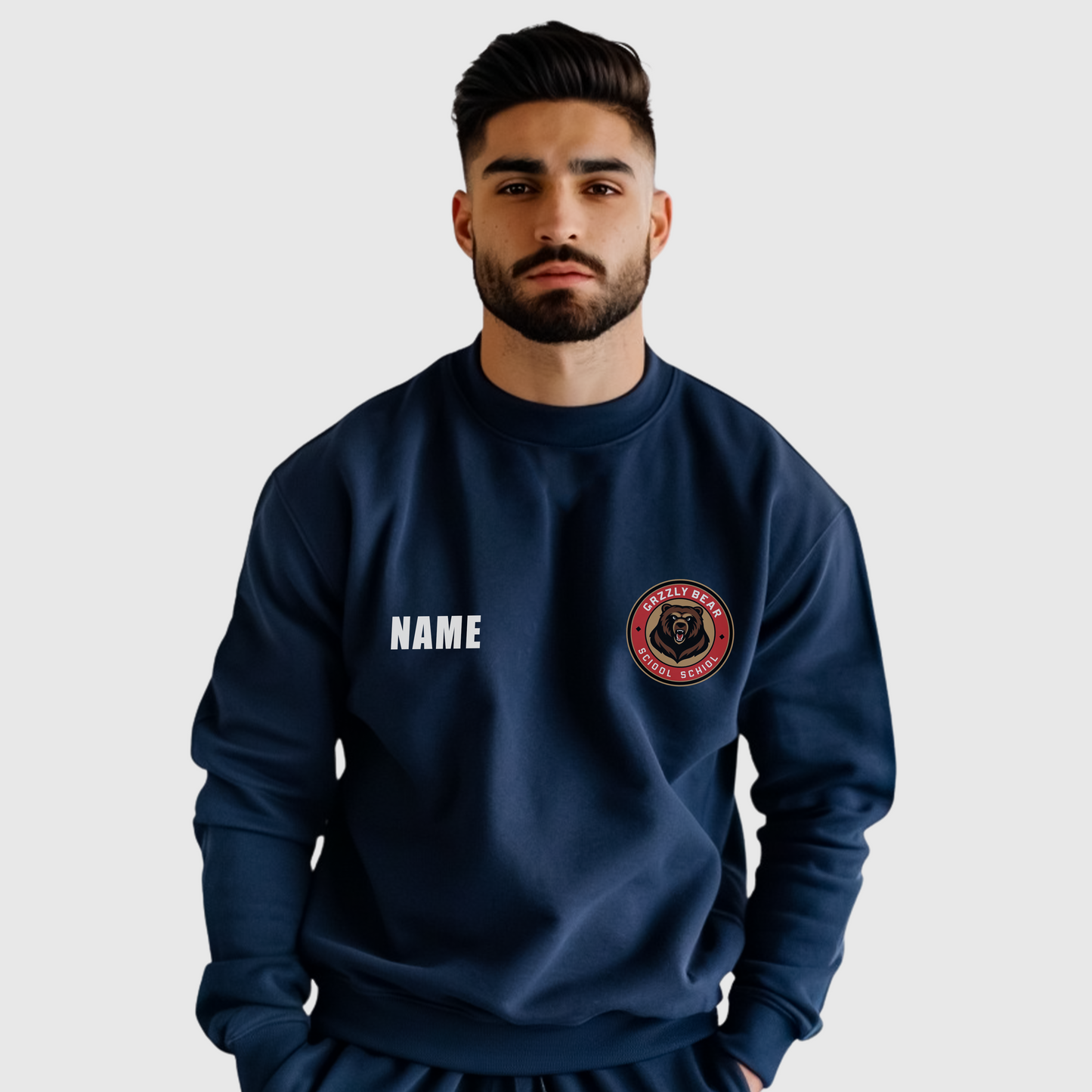 Classic Navy Blue Crewneck Sweater